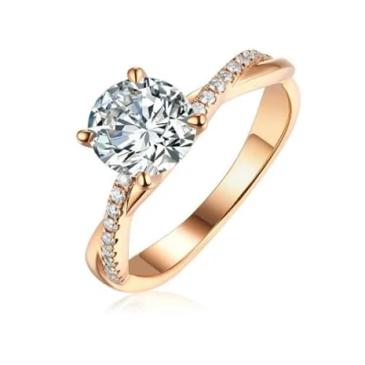 Immagine di MAGIIE Anelli Eternity Anello Donna Zirconia,Anelli 18k Oro Carati,Anelli in Acciaio Inossidabile per Ragazze,Anello Taglia 10 20 (Oro, 22)