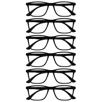 Immagine di OPULIZE NYX Occhiali luce blu donna e uomo da lettura Antibagliore per computer Confezione 6 Protezione UV Rettangolare Nero + 2,50