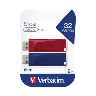 Immagine di VERBATIM MEMORY USB 2.0 32GB SLIDER 2 PACK