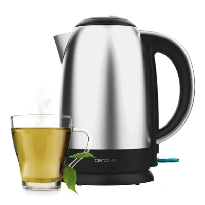 Immagine di Cecotec Bollitore Elettrico da 1,7L Thermosense 200 Steel. 2200W, Corpo in Acciaio Inossidabile, Base Girevole 360º, Manico Ergonomico a Tocco Freddo, Indicatore Luminoso, Doppio Sistema di Protezione
