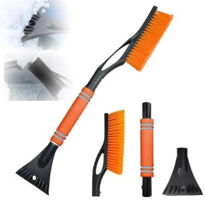Immagine di Gxlaihly Raschietto per Ghiaccio e Spazzola da Neve 2 in 1,Spazzola Auto,Raschietto Auto,per Auto Staccabile Scopa Rimozione (Colore Arancia)