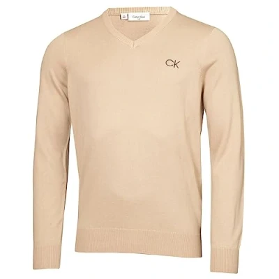 Immagine di Calvin Klein Golf Tour Maglione da uomo con scollo a V, durevole e comodo, Latte, XL