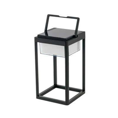 Immagine di Lucande LED lampada solare da tavolo Tilena, rotonda, nera, dimmerabile