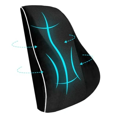 Immagine di USHOP Cuscino Lombare,cuscino lombare auto Ergonomico a Doppia Faccia Termoregolata,supporto in Schiuma Memory ad Alta Densità,con Doppie Cinghie Regolabili e Copertura Rimovibile