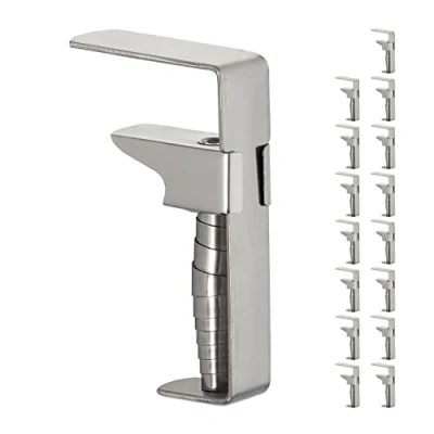 Immagine di Relaxdays Fermatovaglia, Set da 16 Morsetti per Tavoli Spessi Fino a 4 cm, Clip Regolabili, Acciaio, Argento, 100% Inox