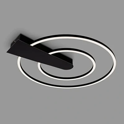 Immagine di Briloner lampada da soffitto a LED dimmerabile in 3 fasi, funzione memory, colore della luce bianco caldo, rotonda, nero, Ø49,5 cm