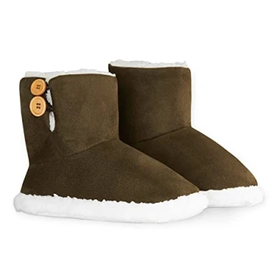 Immagine di DUNLOP Pantofole Donna Invernali a Stivaletto Antiscivolo Memory Foam Regalo di Natale (Cachi, 39 EU)