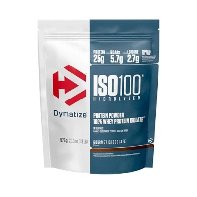 Immagine di Dymatize ISO 100 Hydrolyzed Gourmet Chocolate 576g Proteine del siero di latte idrolizzate e isolate in polvere