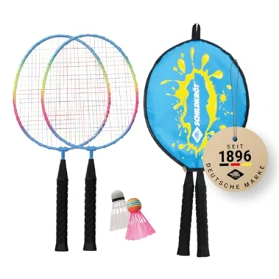 Immagine di Schildkröt, Schildköt Set da Badminton per Bambini, 2 Racchette, Lunghezza 45,5 cm, Volani, Borsa a 3/4, 970907, 46 x 22 9 cm