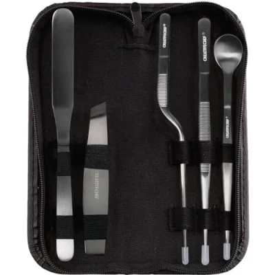 Immagine di CREATIVECHEF Set di 5 pinze da cucina, utensili per placcatura, kit culinario, precisione, placcatura speciale decorare il cibo, robustezza, acciaio inossidabile, segreto cucina