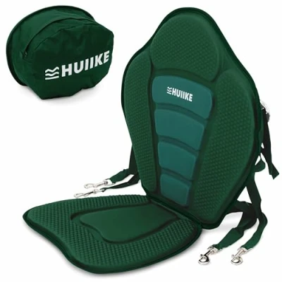Immagine di Sedile Sup con 4 Cinghie Regolabili HUIIKE per Gonfiabile Tasca Posteriore Seggiolino Kayak, Seduta Tavola Sedia Pesca Accesori Stand Up Paddle, Canoa