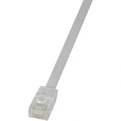 Immagine di LogiLink CF2011U RJ45 cavo di rete, patch CAT 6 U/UTP 0.25 m Bianco altamente flessibile 1 pz.