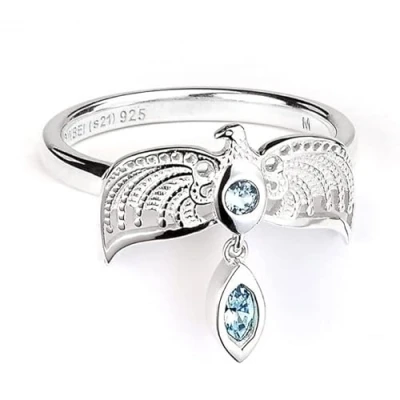 Immagine di Harry Potter Anello ufficiale in Argento Sterling con diadema misura S, Small, sterling, cristallo
