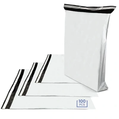 Immagine di Netuno 100 buste postali in plastica bianche 430 x 600 sacchetti spedizione vestiti per corrieri pacchi polietilene spedizioni grandi