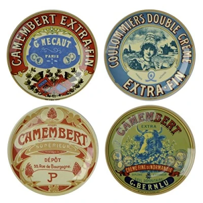 Immagine di Bia Piatto Di Formaggio Camembert Set 4 Piatti Da Portata Classici Diametro 20 Cm per Formaggi In Confezione Regalo