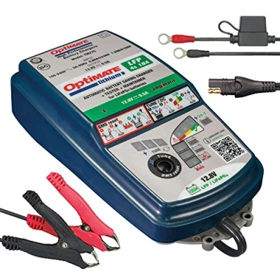 Immagine di OptiMate TecMate Lithium 4s 10A, TM 274, Caricatore e mantenitore ermetico di Carica con Recupero Batteria a Dieci Fasi da 12.8V 10A