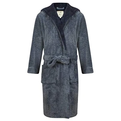 Immagine di John Christian Vestaglia Uomo in Caldo Pile con Cappuccio Blu Screziato (M)