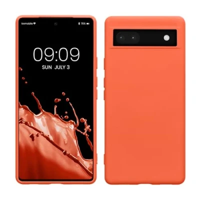 Immagine di kwmobile Custodia Compatibile con Google Pixel 6a Cover Back Case per Smartphone in Silicone TPU Protezione Gommata corallo vivo