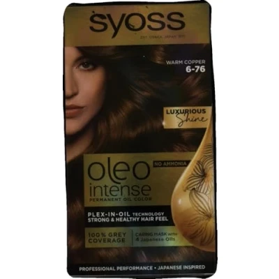 Immagine di Syoss Oleo Intense Colore per capelli, 6 76, rame caldo, confezione da 3 (3 x 115 ml)