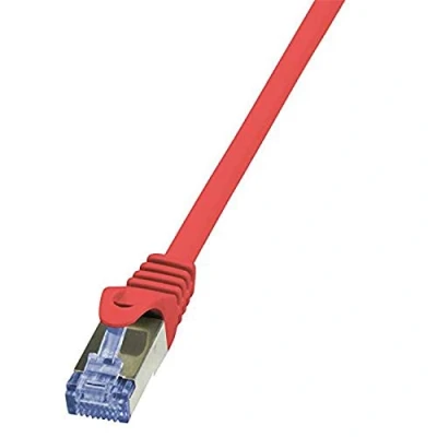 Immagine di LogiLink CQ3044S RJ45 cavo di rete, patch CAT 6A S/FTP 1.50 m Rosso Ritardante fiamma, con protezione 1 pz.