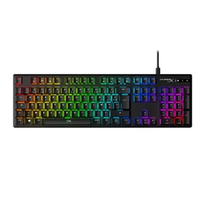 Immagine di HyperX Alloy Origins, Tastiera Meccanica da Gaming Cablata, Illuminazione RGB, Telaio in Alluminio, 80 Milioni di Pressioni Garantite, Cavo USB C, 3 Dispositivi Collegabili, Layout Francese, Nera