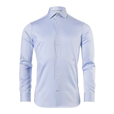 Immagine di Vincenzo Boretti Gerader Schnitt BÜGELFREI Camicia elegante, Uomo, Taglia: 45/46, Eisblau