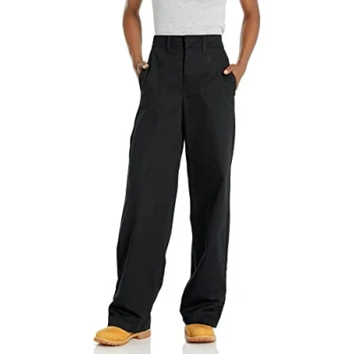 Immagine di Dickies Pantaloni da Donna in Twill a Gamba Larga, Nero risciacquato, 66