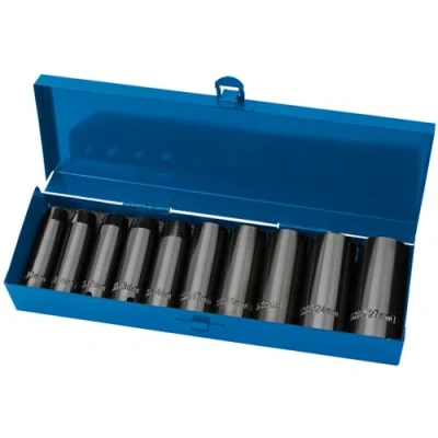 Immagine di Draper Expert 38369 Set di chiavi a bussola metriche Hi Torq, attacco quadro da 1/2&quot;, 10 pezzi, colore: nero