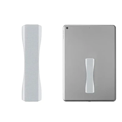 Immagine di kwmobile Supporto Dita per Tablet Sostegno Adesivo Fascetta Elastica Impugnatura Mano Universale Compatibile con iPad Galaxy Tab Porta Argento