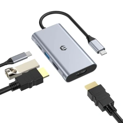 Immagine di USB C Hub, 7 in 1 to HDMI Adapter with 4K, PD 100W, 3 A Porte, TF/SD Card Reader, Docking Station for MacBook Air/Pro and Multiple Type Devices