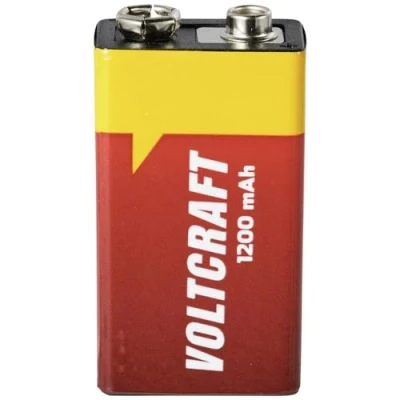 Immagine di Voltcraft VC 9V Li 1200mAh Batteria a blocco 9 V al litio 1200 mAh 1 pz. (1 pz., Block, 1200 mAh), Batterie