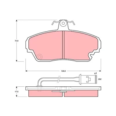 Immagine di TRW COTEC GDB851 Kit pastiglie freno Con contatto segnalazione usura