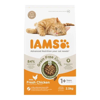 Immagine di IAMS Advanced Nutrition senza cereali con Pollo Crocchette per gatto Set %: 2 x 2,5 kg