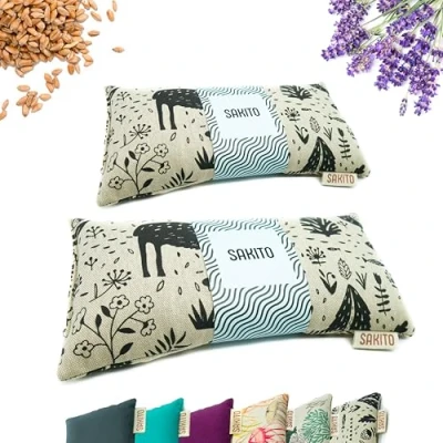 Immagine di 2 (pcs) Cuscino Termico Microonde (25x12 cm) Riscaldabile Riscaldante Borsa Termica Semini Riscaldanti Scaldino con Semi di Grano e Lavanda