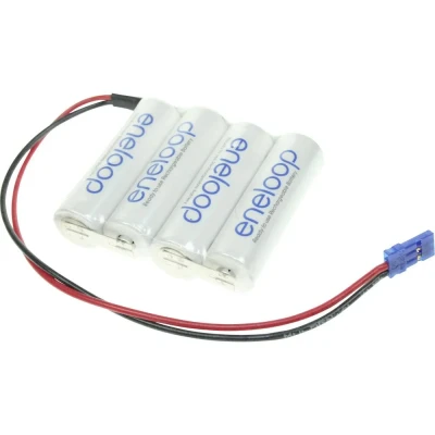 Immagine di Pacco batteria 4x Stilo (AA) Panasonic eneloop Reihe F1x4 Graupner con cavo, spina NiMH 4.8 V 1900 mAh