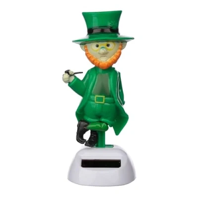 Immagine di Puckator FF52 Leprecano Figurine Solare plastica Verde/Arancione/Bianco 6 x 5 12 cm