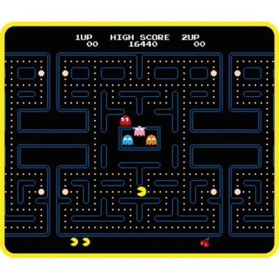 Immagine di Konix Tappetino per mouse da gioco Pac Man 32 x 27 cm Superficie ultra fine in silicone 3D Base gomma antiscivolo nero e giallo