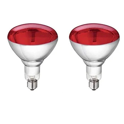 Immagine di Pezzi nr.2 Lampada raggi infrarossi da 150 watt E27 per riscaldamento pulcini, suini, ecc.