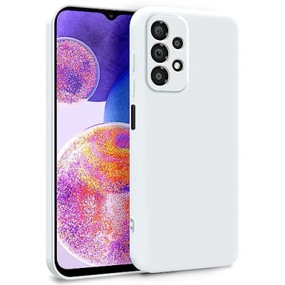 Immagine di MyGadget Cover per Samsung Galaxy A23 5G Custodia in Silicone Morbido a Doppio Strato Case con Protezione Fotocamera &amp; Fodera Interna Antigraffio Bianco