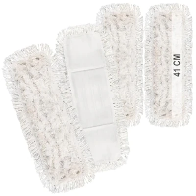 Immagine di com four® 4X Panni Premium Panno di Ricambio Professionale in Microfibra per Mop Pulizia con Larghezza 41 cm Copri Lavabili Fino a 60C (4 Pezzi Bianco cm)