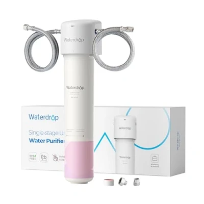 Immagine di Waterdrop Filtro Acqua Sistema per la Cura del Viso, Dolce, TDS Inferiore, Arricchito di Stronzio, Riduce il 99,9% Baçtăria nel Rubinetto Lavandino Bagno, WD BFU1