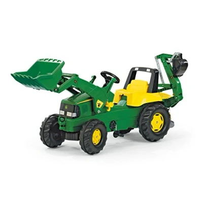 Immagine di Rolly Toys Veicolo a Pedali Junior John Deere con Ruspa e Escavatore Posteriore, 811076