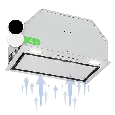 Immagine di Klarstein Cappa Aspirante 52cm, Cucina con Filtro in Alluminio Lavabile Lavastoviglie, Incasso Flusso d&#039;Aria 397 m3/h, Luci LED, Sottopensile Touch Control