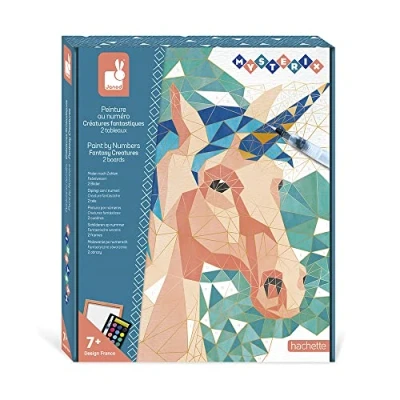 Immagine di Janod Set Dipingi con i Numeri Creature Fantastiche 2 Quadretti Fai Da Te Mysterix Attività Creativa per Bambini Dai 7 Anni, J07979
