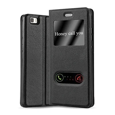 Immagine di Cadorabo Custodia Libro per Huawei P8 Lite 2015 in Nero COMETA con Funzione Stand e Chiusura Magnetica Portafoglio Cover Case Wallet Book Etui Protezione