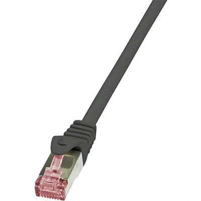 Immagine di LogiLink CQ2083S RJ45 cavo di rete, patch CAT 6 S/FTP 7.50 m Nero Ritardante fiamma, con protezione 1 pz.