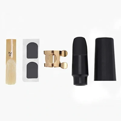 Immagine di bocchino Drfeify, in ABS per sassofono soprano con cappuccio metallo fibbia ance strumenti musicaliAccessori a fiato
