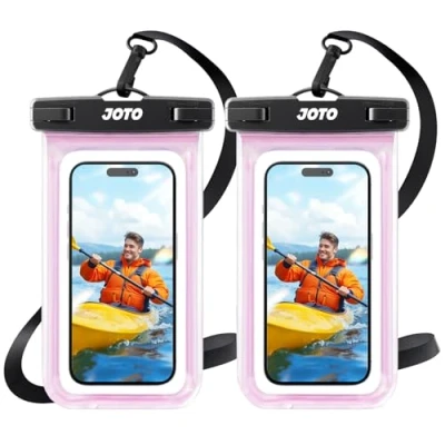 Immagine di JOTO Custodia Impermeabile Smartphone 30M/IPX8, Universale Cover Subacquea per iPhone 16 15 14 13 12 11 Pro Max Plus XS XR X 8 Galaxy S23 S22 S21 S20 Fino a 7&quot; 2 Pezzi