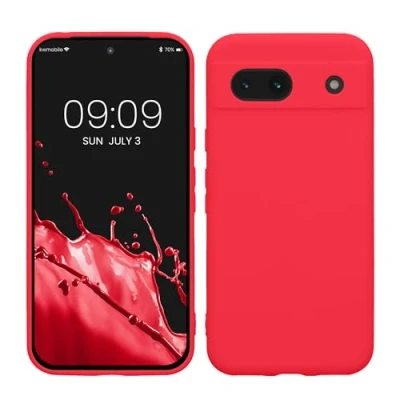 Immagine di kwmobile Custodia Compatibile con Google Pixel 8a Cover Back Case per Smartphone in Silicone TPU Protezione Gommata rosa shocking