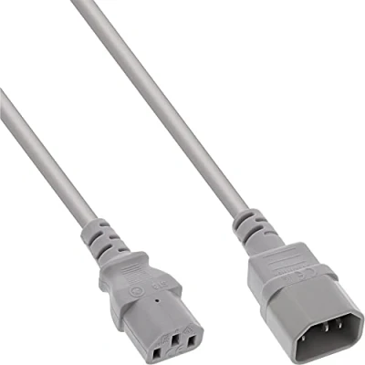 Immagine di InLine® 16501A Prolunga per elettrodomestici a freddo, C13 su C14, grigio, 1 m